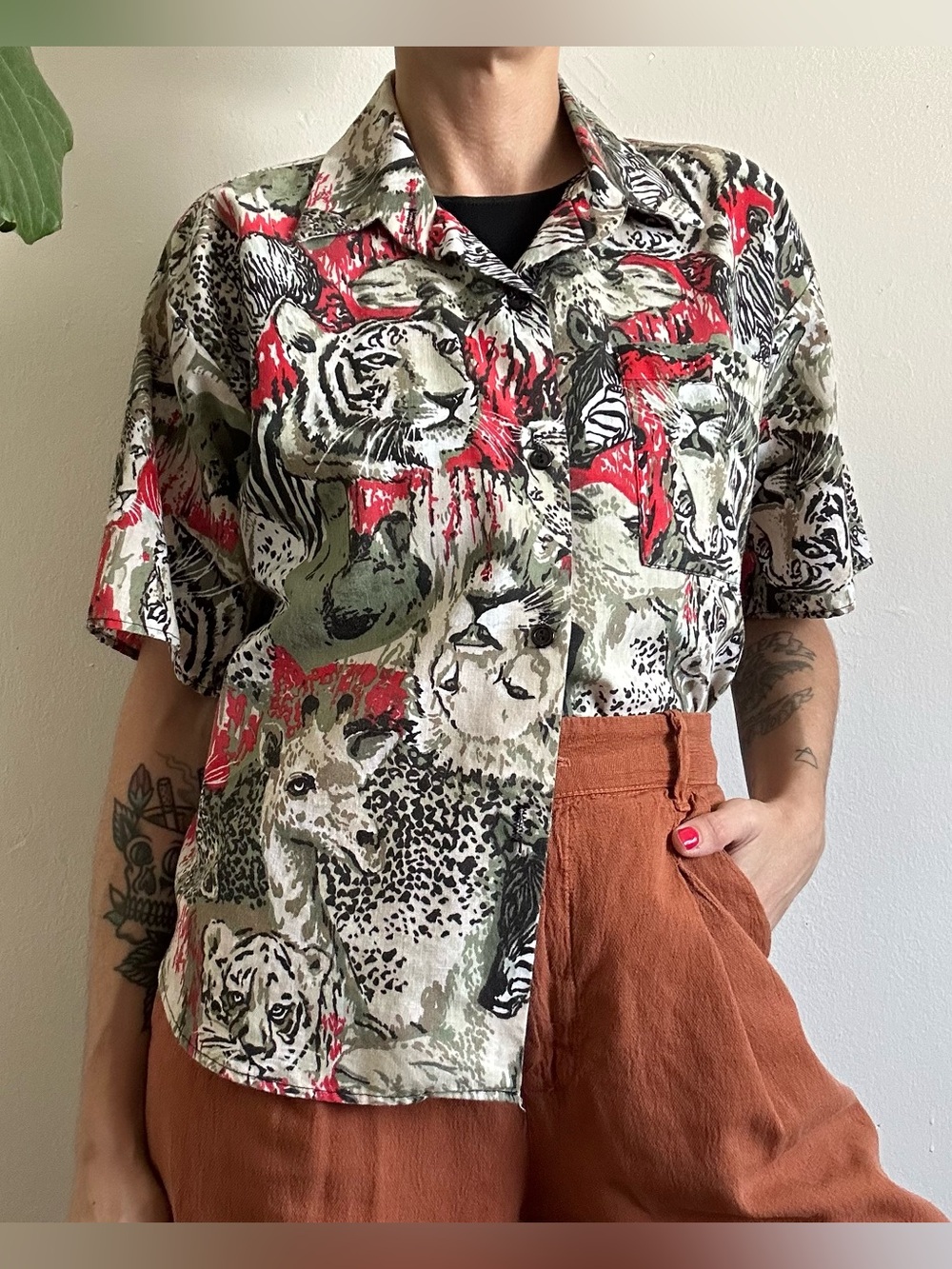 Vintage Safari Print Shirt
